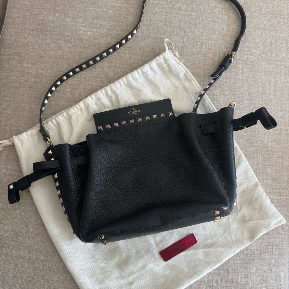 Valentino Black Leather Studded Bag